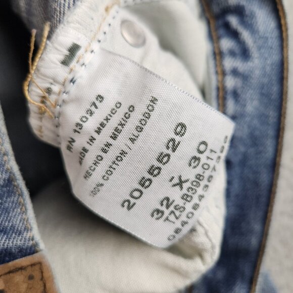 Relaxed Fit Y2K Skater Grunge Denim Pants LEE Jeans Mens 32x30 Blue Straight Leg - Picture 10 of 15